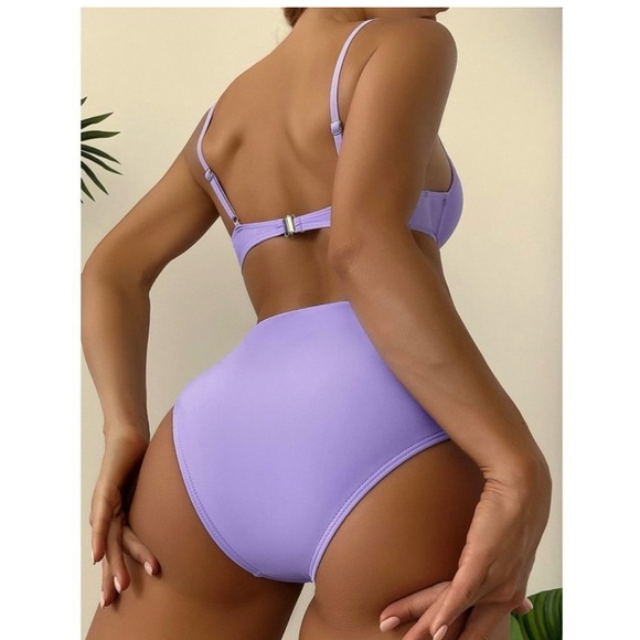 Lavender Fields Push Up Bikini Swimsuit - Picture 2 of 6